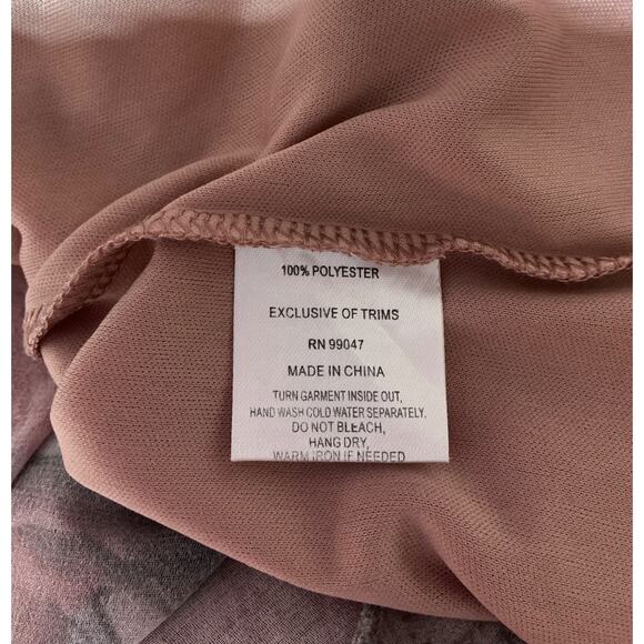 FLEUR DE LIS sz S dusty rose pink pale green semi sheer layered blouse top shirt - Picture 6 of 10